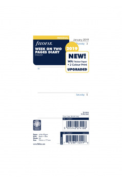 Recharge organiser Filofax - 1 semaine sur 2 pages