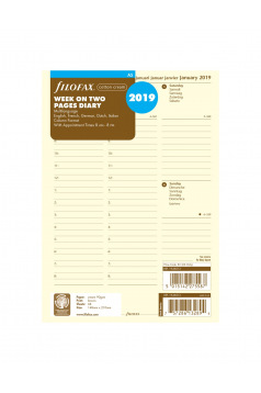 Filofax organizer navulling - 1 week op 2 pagina's
