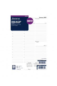 Recharge organiser Filofax - 1 semaine sur 2 pages