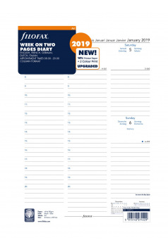 Filofax organizer navulling - 1 week op 2 pagina's
