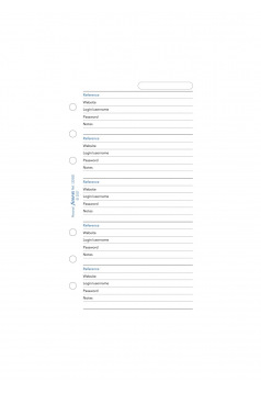 Recharge pour organiser Filofax MOTS DE PASSE