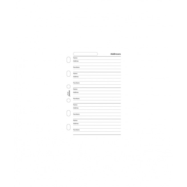 Recharge pour organiser Filofax CONTACTS