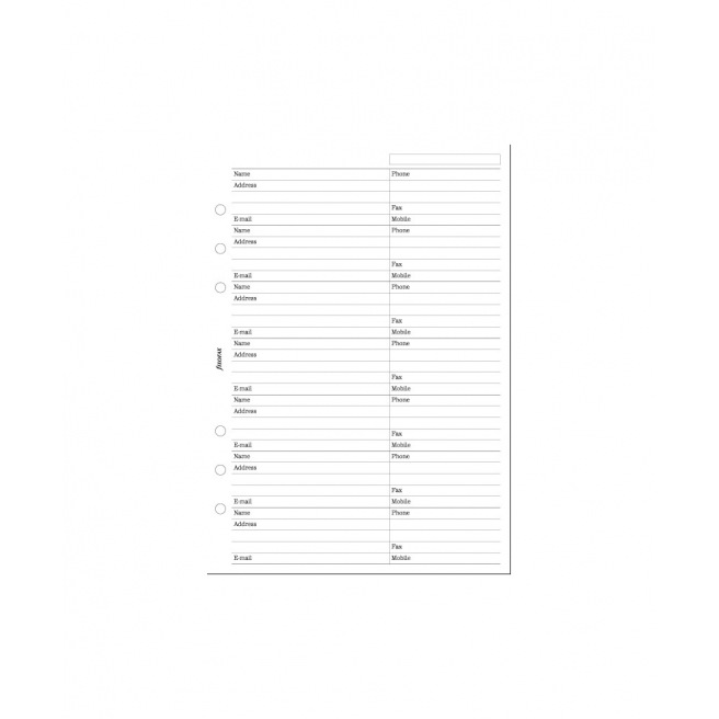 Herlaad voor het organiseren van Filofax CONTACTEN Herlaad voor het organiseren van Filofax CONTACTEN