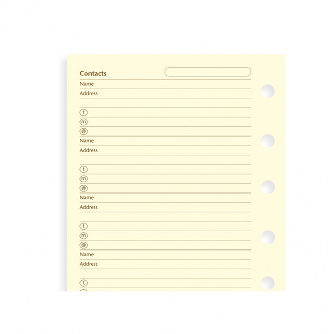 Herlaad voor het organiseren van Filofax CONTACTEN Herlaad voor het organiseren van Filofax CONTACTEN