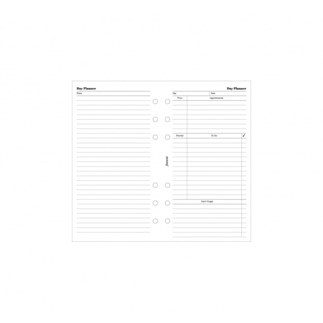 Recharge pour organiser Filofax PLANNING JOURNALIER - Personal (9,5 x 17,1 cm)