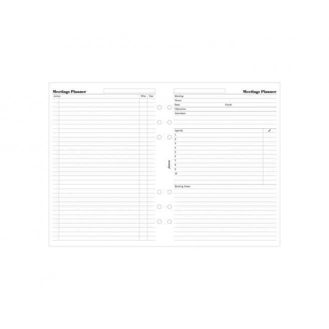 Recharge pour organiser Filofax MEETINGS PLANNER - A5 Recharge pour organiser Filofax MEETINGS PLANNER - A5