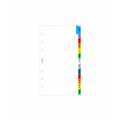 Intercalaires alphabétiques pour organiser Filofax - carton blanc et onglets colorés - Personal (9,5 x 17,1 cm) Intercalaires alphabétiques pour organiser Filofax - carton blanc et onglets colorés - Personal (9,5 x 17,1 cm)