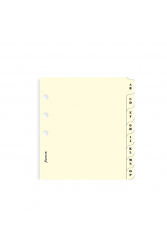 Intercalaires alphabétiques pour organiser Filofax - carton ivoire