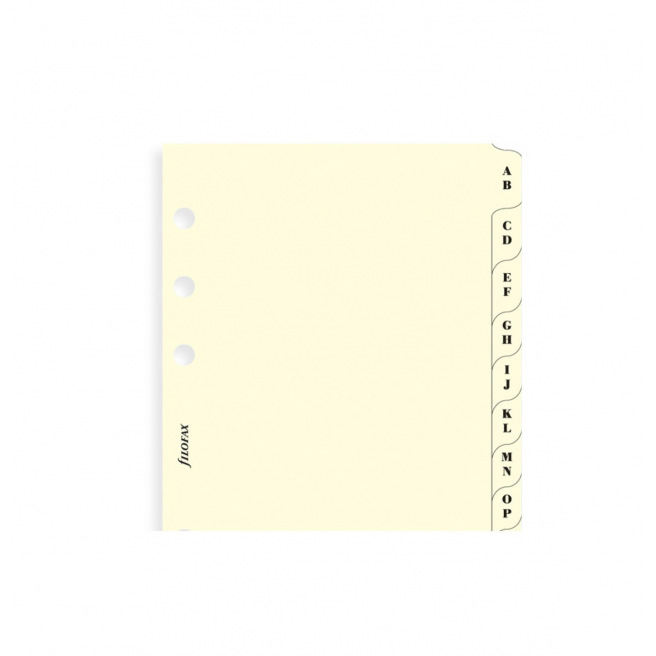 Alfabetische tussenschotten voor het organiseren van Filofax - ivoorkarton Alfabetische tussenschotten voor het organiseren van Filofax - ivoorkarton
