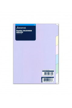 Tussenschotten voor het organiseren van Filofax - 6 neutrale tabs - pastelkleurig karton