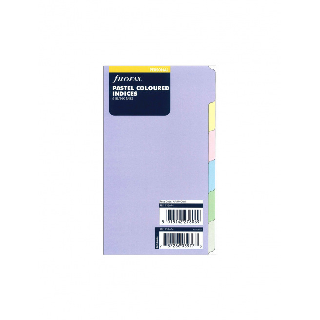 Tussenschotten voor het organiseren van Filofax - 6 neutrale tabs - pastelkleurig karton Tussenschotten voor het organiseren van Filofax - 6 neutrale tabs - pastelkleurig karton