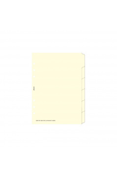 Scheidingsbladen voor het organiseren van Filofax - 6 neutrale tabs - ivoorkarton - A5