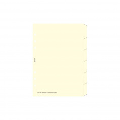 Intercalaires pour organiser Filofax - 6 ONGLETS NEUTRES - carton ivoire - A5 Intercalaires pour organiser Filofax - 6 ONGLETS NEUTRES - carton ivoire - A5