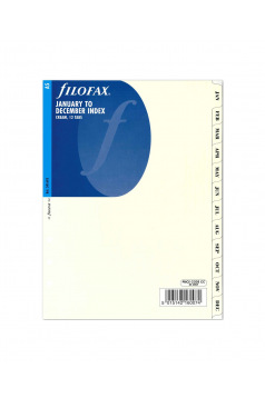 Intercalaires mensuels pour organiser Filofax - carton ivoire - A5