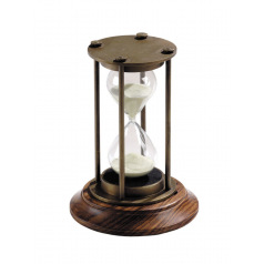 Zandloper Authentic Models BRONZE 30 minuten met houten standaard