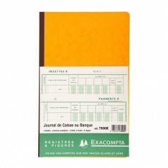 Registre Exacompta 7500E - JOURNAL DE CAISSE OU BANQUE Registre Exacompta 7500E - JOURNAL DE CAISSE OU BANQUE