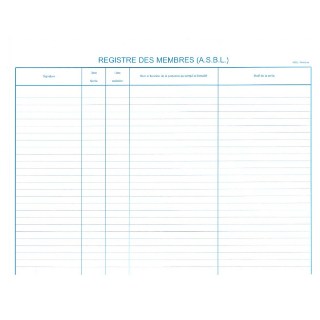 Registres Nias MEMBRES D'ASBL Registres Nias MEMBRES D'ASBL