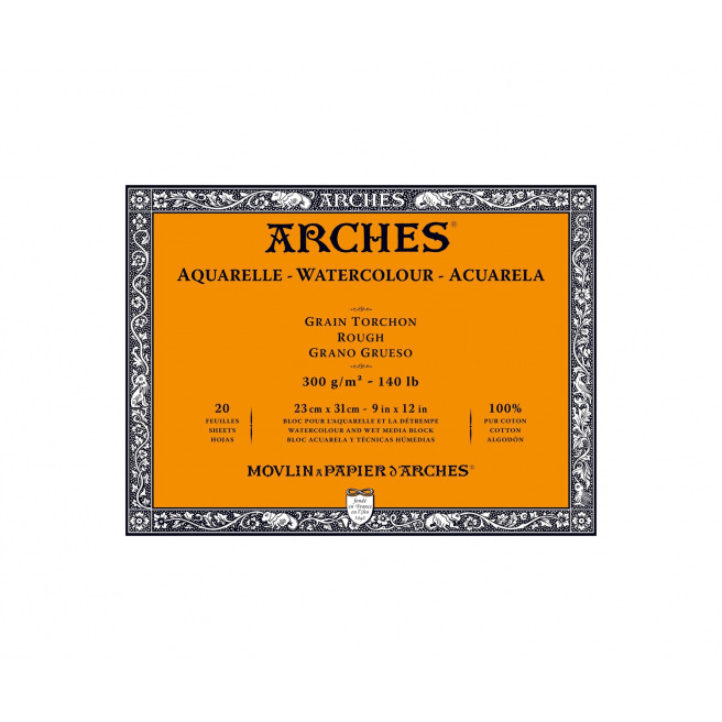 Bloc de papier AQUARELLE ARCHES 300 g - collé 4 côtés Bloc de papier AQUARELLE ARCHES 300 g - collé 4 côtés