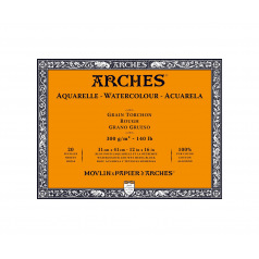 Bloc de papier AQUARELLE ARCHES 300 g - collé 4 côtés