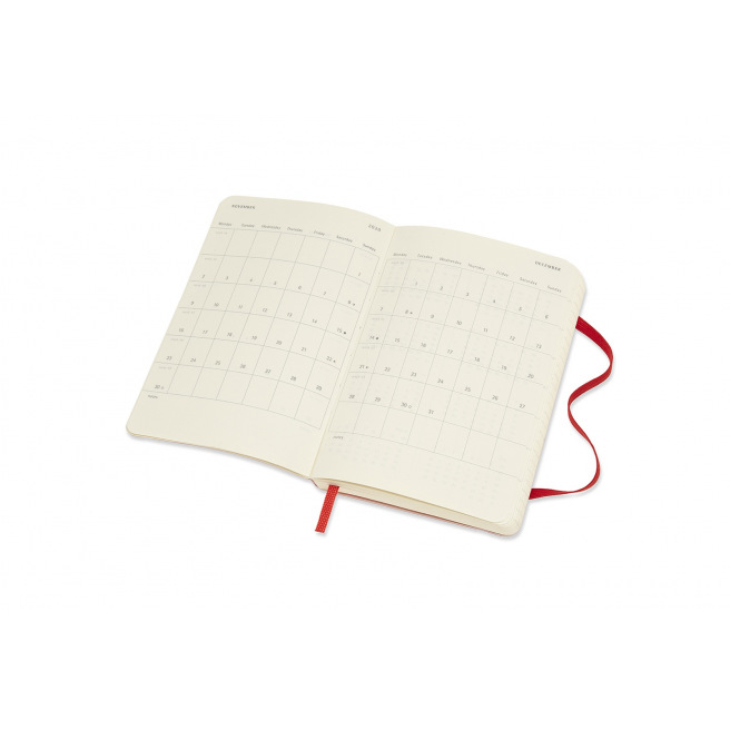 Agenda Moleskine 18 MOIS - Pocket 9 x 14 cm - 1 semaine sur 2 pages avec notes