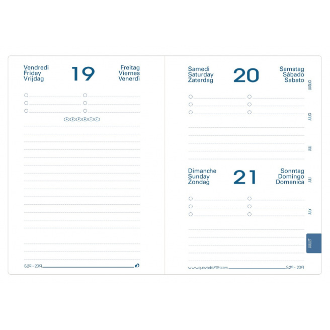 Schoolagenda Quo Vadis EUROTEXTAGENDA - 10 x 15 cm - 1 dag per pagina