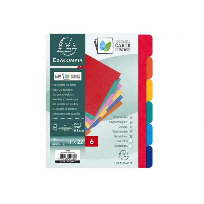 Neutrale tabbladverdelers - gekleurd karton van 160 g