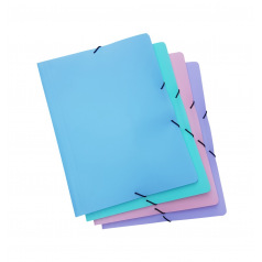 PASTEL plastic elastomap met 3 kleppen