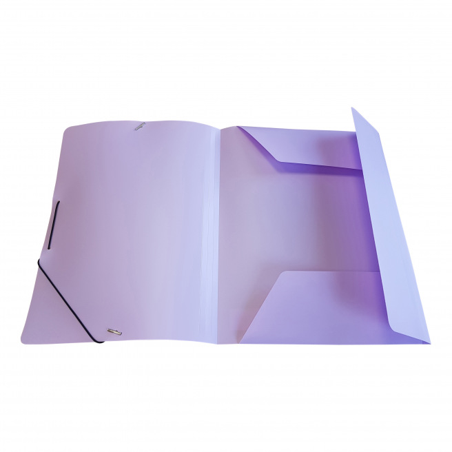 Map met flappen en elastiek in pastelkleurig plastic Map met flappen en elastiek in pastelkleurig plastic