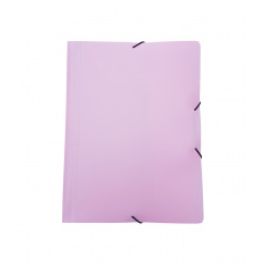 Map met flappen en elastiek in pastelkleurig plastic