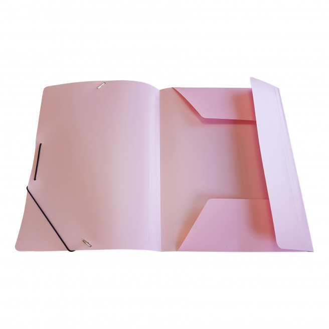 Map met flappen en elastiek in pastelkleurig plastic Map met flappen en elastiek in pastelkleurig plastic