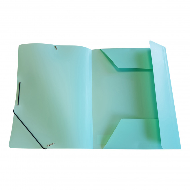 Farde à rabats et élastique en plastique PASTEL
