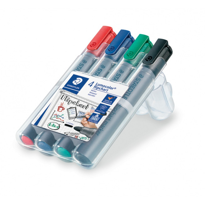 Staedtler LUMOCOLOR flipchart marker - doosje van 4 Staedtler LUMOCOLOR flipchart marker - doosje van 4