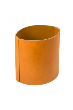 Corbeille à papier De Laforêt cuir et bois