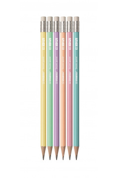 Crayon Stabilo SWANO PASTEL avec gomme - HB - blister de 6