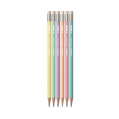 Crayon Stabilo SWANO PASTEL avec gomme - HB - blister de 6 Crayon Stabilo SWANO PASTEL avec gomme - HB - blister de 6