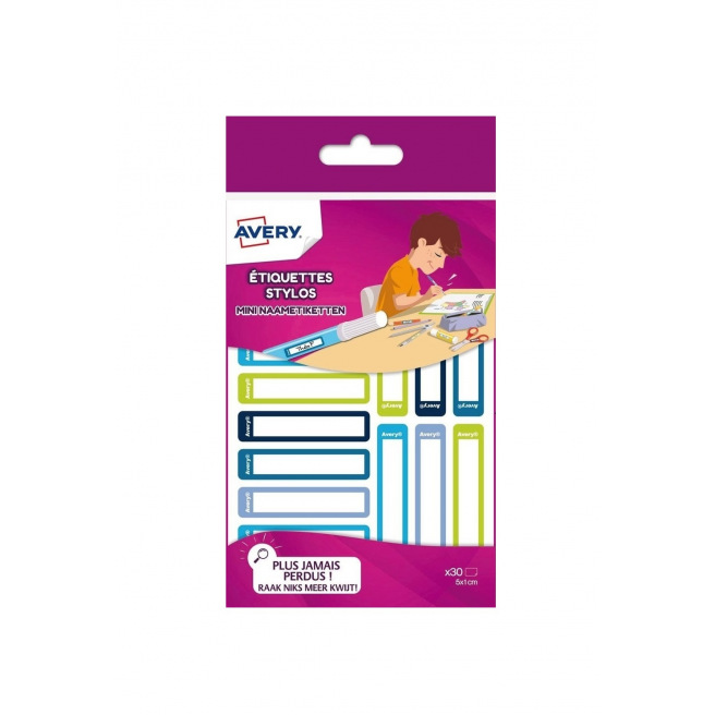 Avery-etiketten voor pennen - 5 x 1 cm - doos van 30 Avery-etiketten voor pennen - 5 x 1 cm - doos van 30