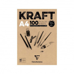 Bloc de papier kraft CLAIREFONTAINE 90 g Bloc de papier kraft CLAIREFONTAINE 90 g
