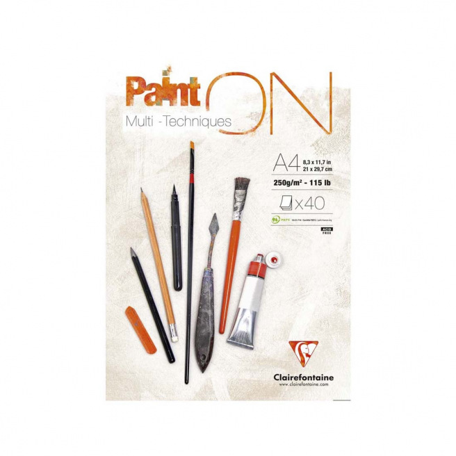 Bloc A4 Paint On Surface Lisse - 25 feuilles - 250g - Clairefontaine - En  ligne