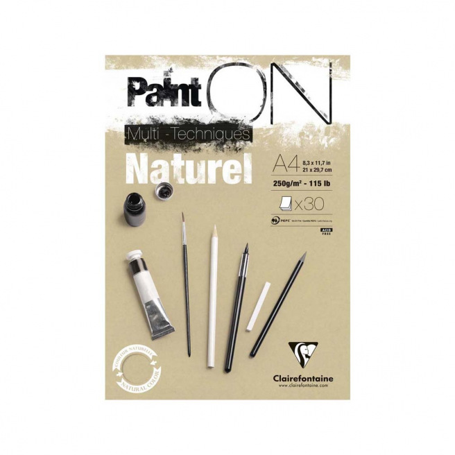 CLAIREFONTAINE PAINT ON multi-techniek natuurlijk papierblok 250 g