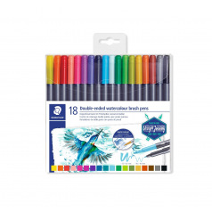 Staedtler DESIGN JOURNEY dubbele punt BRUSH WATERCOLOUR viltstiften - doos van 18 Staedtler DESIGN JOURNEY dubbele punt BRUSH WATERCOLOUR viltstiften - doos van 18