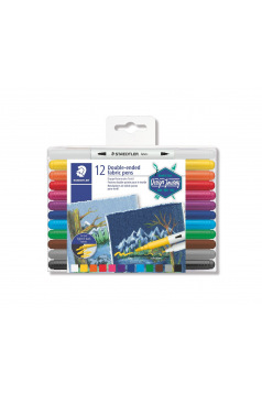 Feutres Staedtler DOUBLE POINTE pour TEXTILE - étui de 12