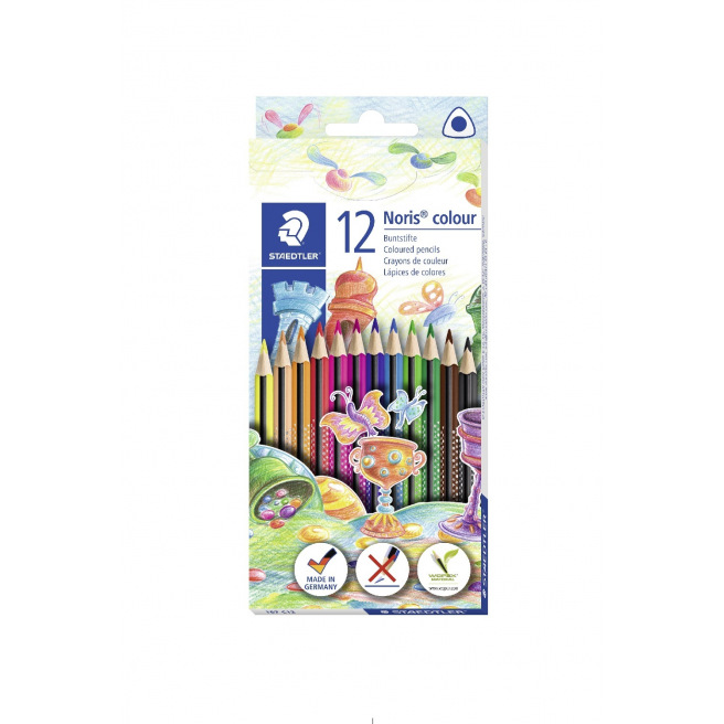 Crayons de couleur triangulaires Staedtler NORIS - étui de 12