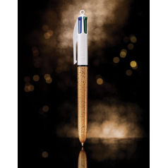 BIC balpen 4 KLEUREN FEESTELIJK goud mat - 50ste verjaardag BIC balpen 4 KLEUREN FEESTELIJK goud mat - 50ste verjaardag
