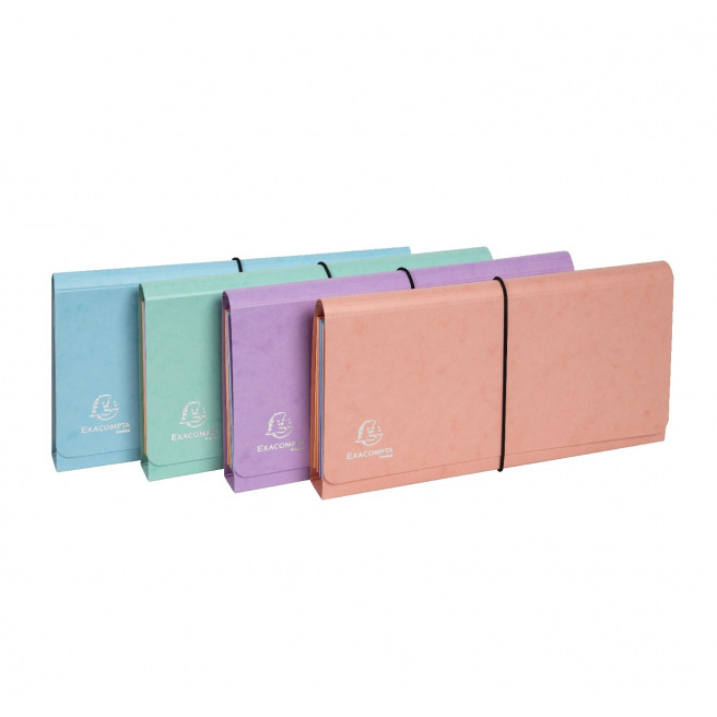 Exacompta AQUAREL portefeuille-organizer in glanzend karton - 26 x 13 cm - 6 vakken