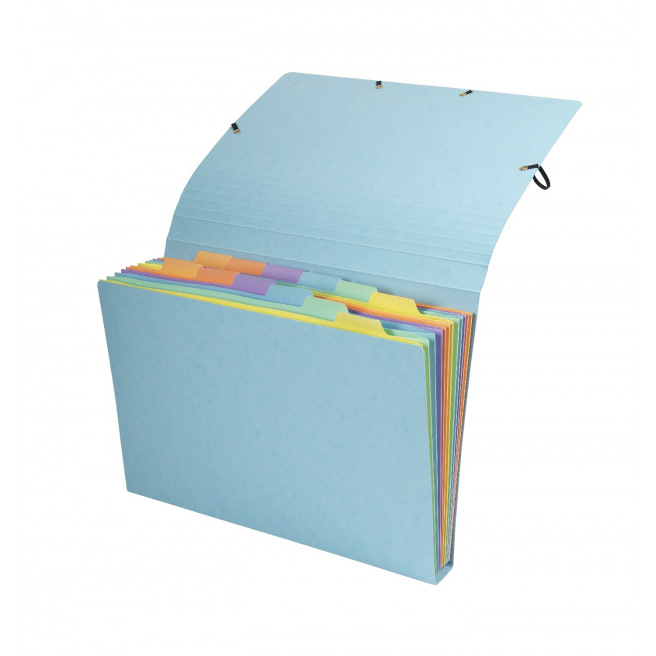 Exacompta AQUAREL elastische sorteermachine in glanzend karton - 12 compartimenten Exacompta AQUAREL elastische sorteermachine in glanzend karton - 12 compartimenten