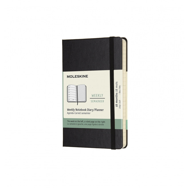 Moleskine Agenda 18 MAANDEN - Pocket 9 x 14 cm - 1 week op 2 pagina's met notities