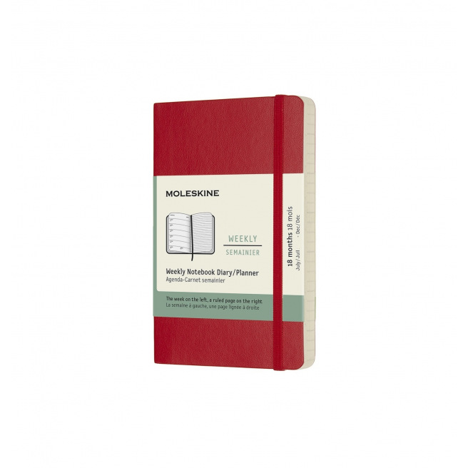 Moleskine Agenda 18 MAANDEN - Pocket 9 x 14 cm - 1 week op 2 pagina's met notities