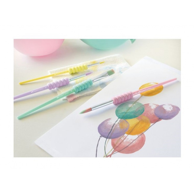 Pinceaux Faber-Castell avec grip SOFT TOUCH - étui de 4 Pinceaux Faber-Castell avec grip SOFT TOUCH - étui de 4