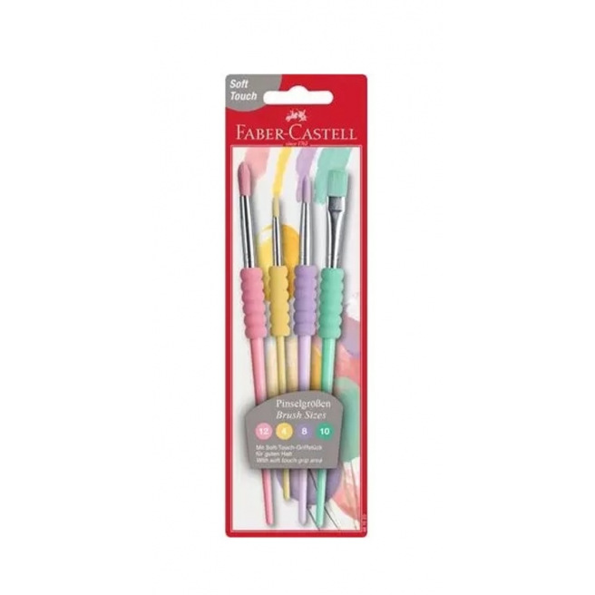 Faber-Castell penselen met SOFT TOUCH grip - set van 4 Faber-Castell penselen met SOFT TOUCH grip - set van 4