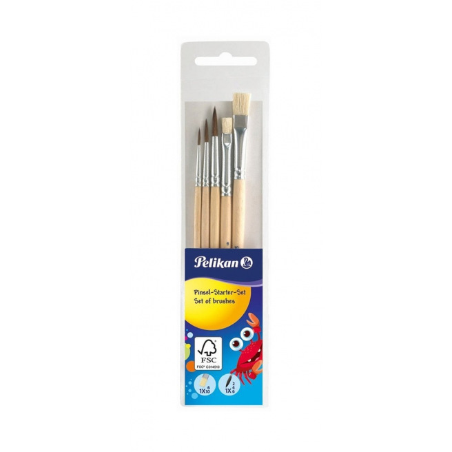 Set van 5 Pelikan penselen voor school